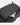 Black backpack with a partially open front pocket on a light gray background