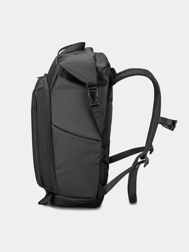 All purpose Black backpack on a light gray background with brand emmeton