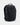 Black backpack with a water bottle in a pocket on a light gray background