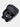 Black backpack with a gaming headset inside on a light gray background