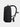 Black backpack on a light gray background