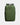 Green backpack with black straps on a light gray background