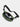 Green waist bag with a black strap on a light gray background