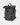 Black backpack with multiple pockets and compartments on a light gray background