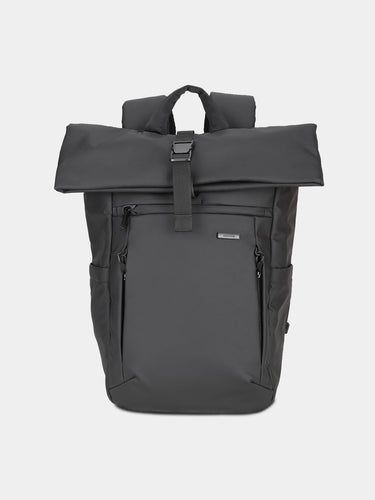 Gray backpack on a light gray background