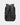 Black backpack with multiple straps on a light gray background