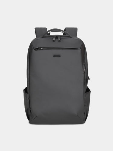 Gray backpack on a light gray background