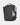 Black backpack with a water bottle and snack pack on a white background