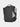 Black backpack with a water bottle and snack pack on a white background