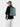 Person wearing a green backpack on a white background
