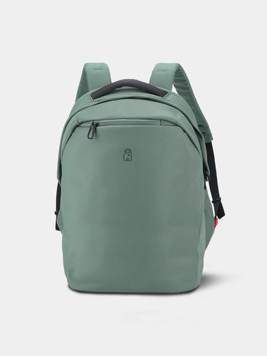 Light green backpack on a light gray background