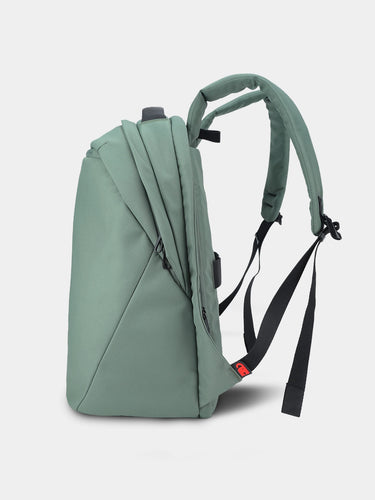 Light green backpack on a white background