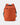 Red / Orange backpack with black straps on a light gray background