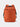 Red / Orange backpack with black straps on a light gray background