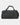 Black duffel bag with a visible brand logo on a white background