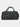Black duffel bag with a visible brand logo on a white background