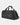 Black duffel bag with shoulder strap on a white background