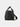 Black shoulder bag on a light gray background