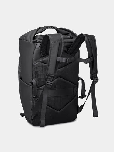All purpose Black backpack on a light gray background with brand emmeton