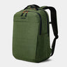 Green backpack on a light gray background