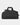 Black duffel bag on a light gray background