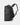 Black duffle backpack on a light gray background