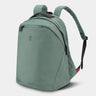 Green backpack on a light gray background